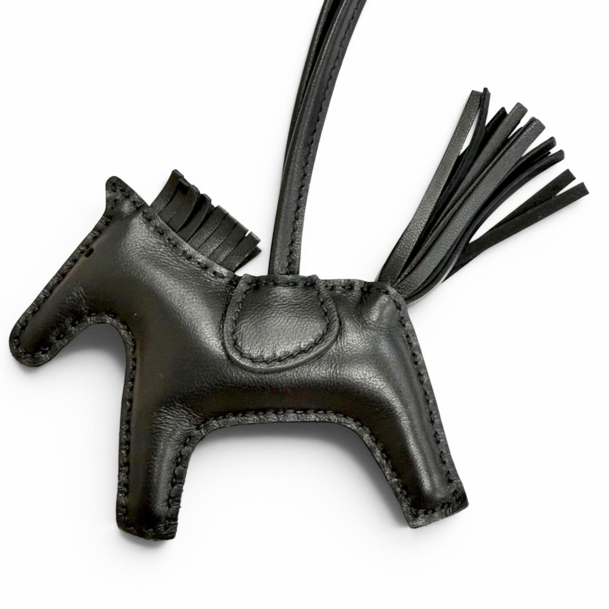 HERMES Rodeo Charm PM Agneau Milo So Black Bag Charm, K Stamp, Made in France, Women's, Comes with Box, Highly Recommended! — Like New
