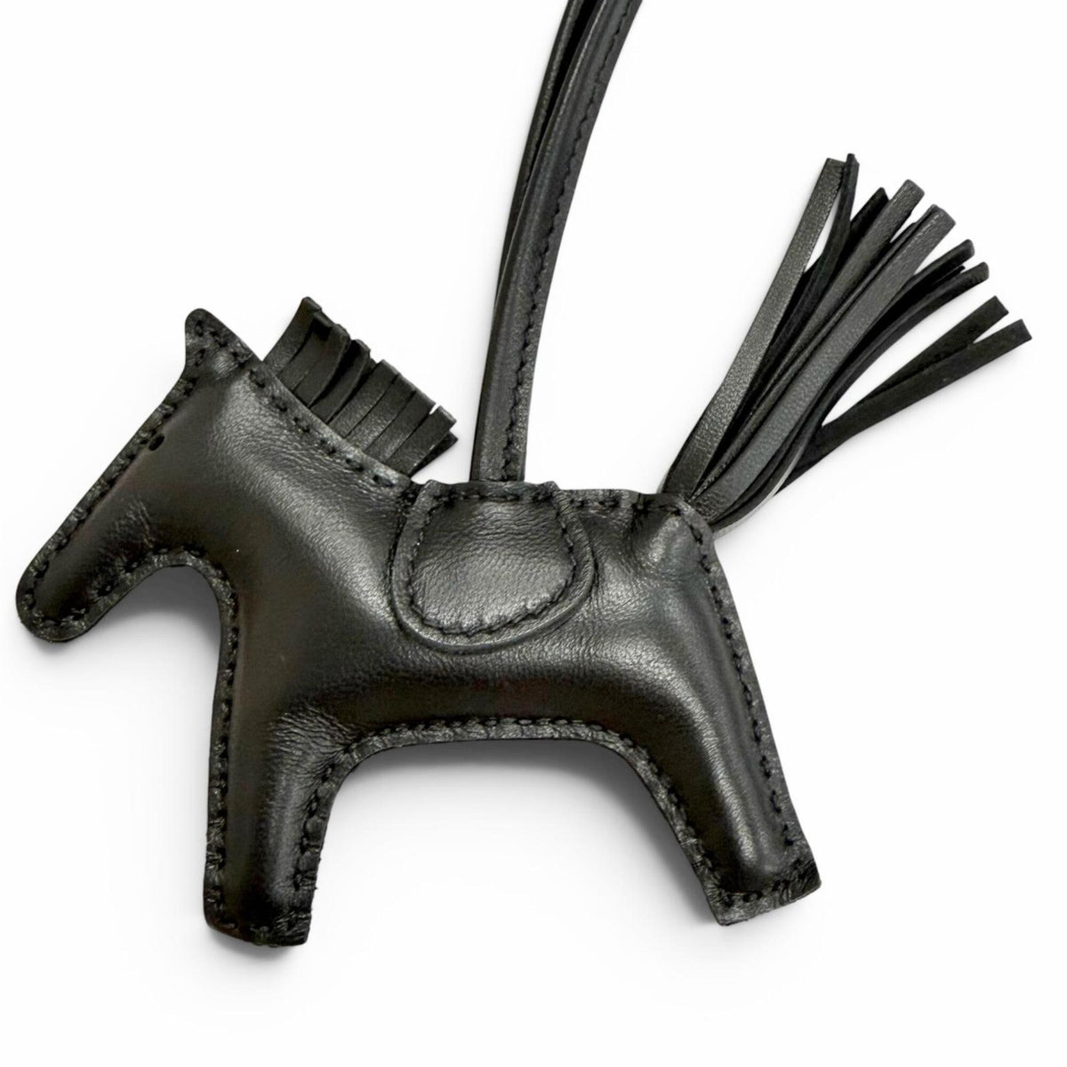HERMES Rodeo Charm PM Agneau Milo So Black Bag Charm, K Stamp, Made in France, Women's, Comes with Box, Highly Recommended! — Like New