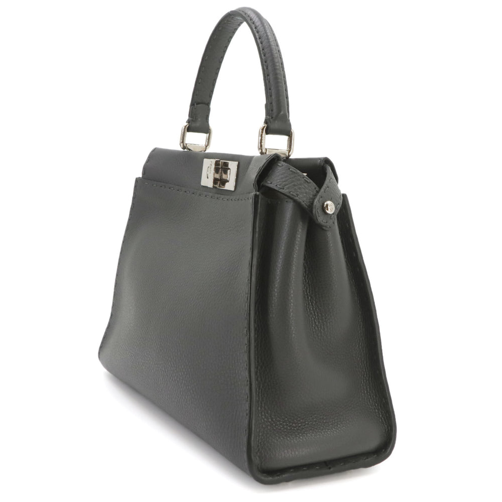 Fendi Selleria Peekaboo Regular 2-way Hand/Shoulder Handbag, Leather, Gray, 8BN290 — Like New
