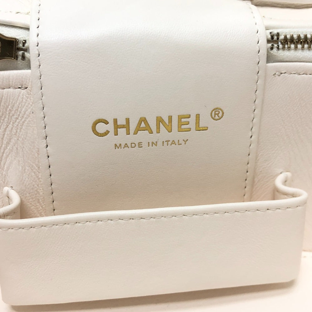 CHANEL AS3171 Coco Mark CC Vanity Bag Chain Handbag Shoulder Caviar Skin Women's White — New - Store Return