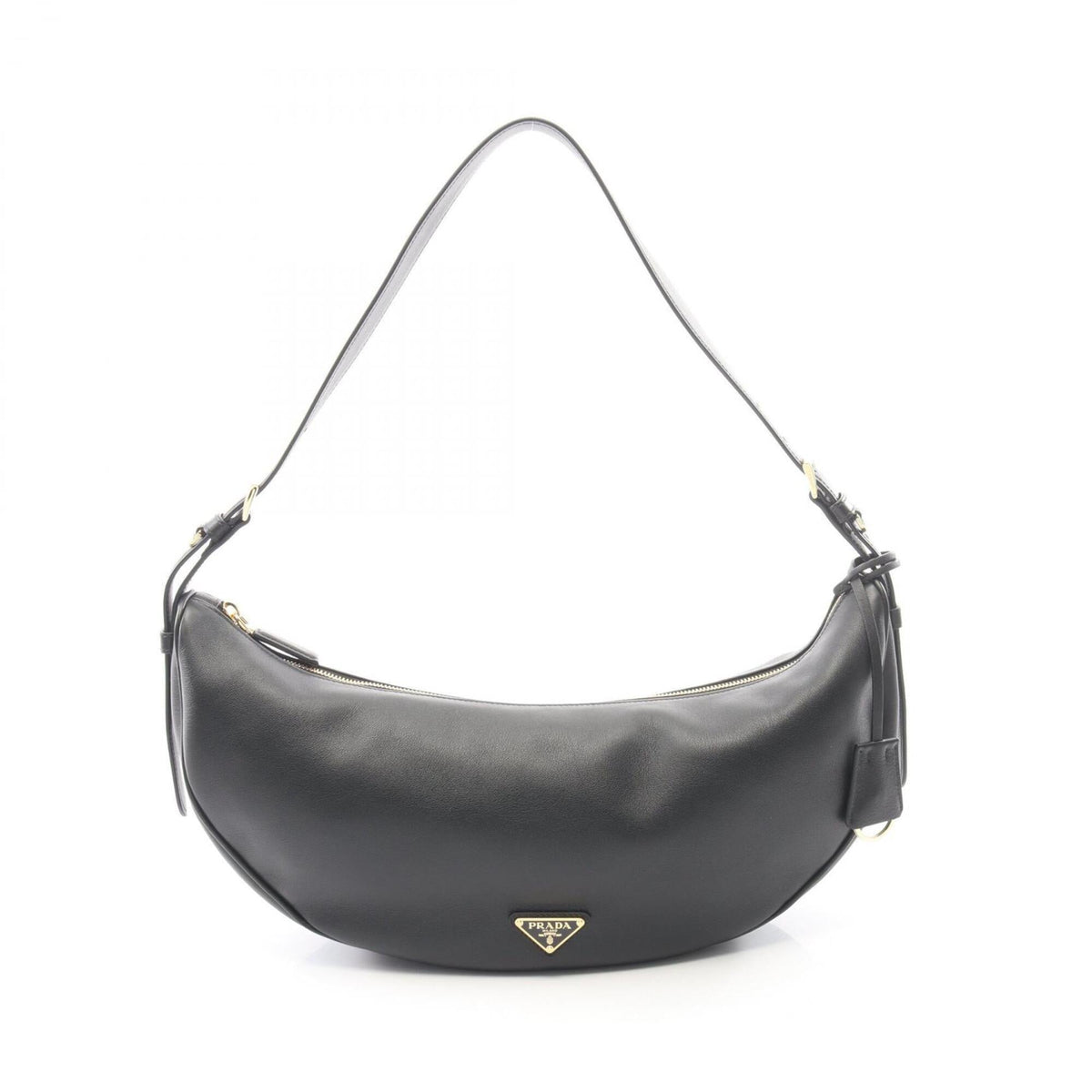 Prada Demi Lune Large Shoulder Bag/Handbag, Leather, Women's, Black — New - Store Return