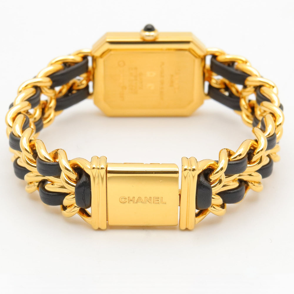 Chanel CHANEL Première M Watch, Gold Plated Leather, Women's, Black, H0001 — Very Good