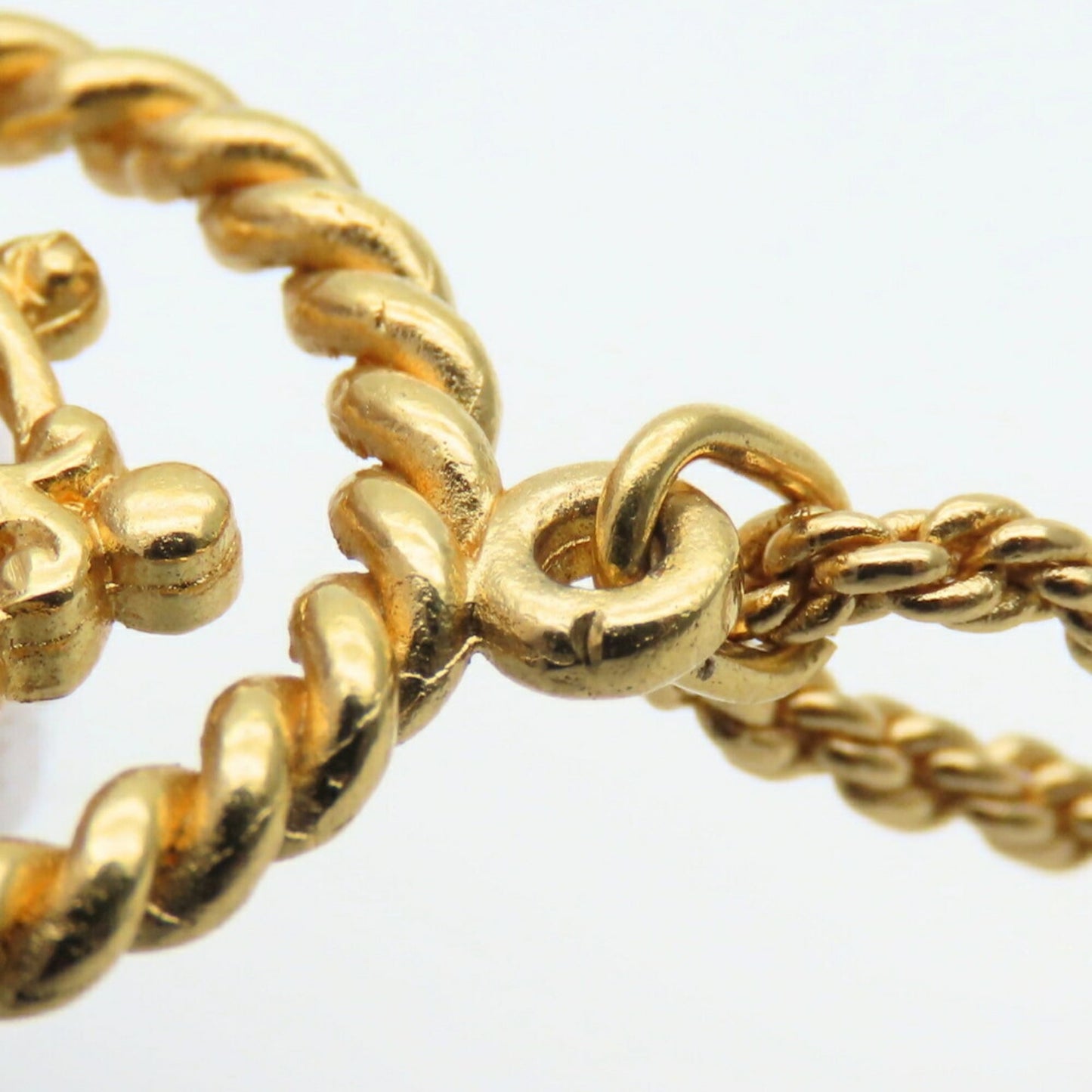 Christian Dior Necklace Emblem Metal Gold GP Plated Women's