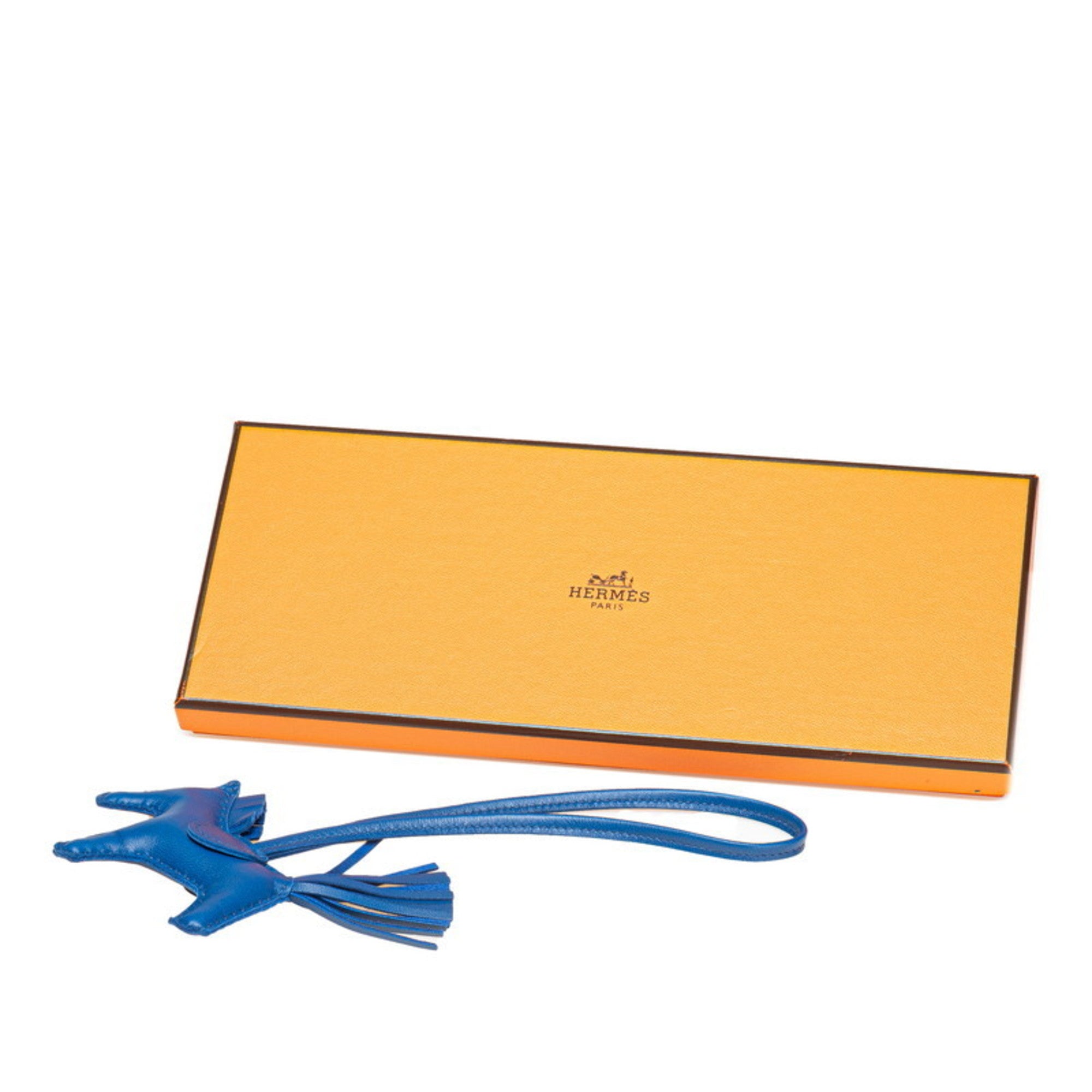 Hermès Rodeo PM Bag Charm, Blue Zanzibar, Anjo Milo Leather, Women's, HERMES — Like New