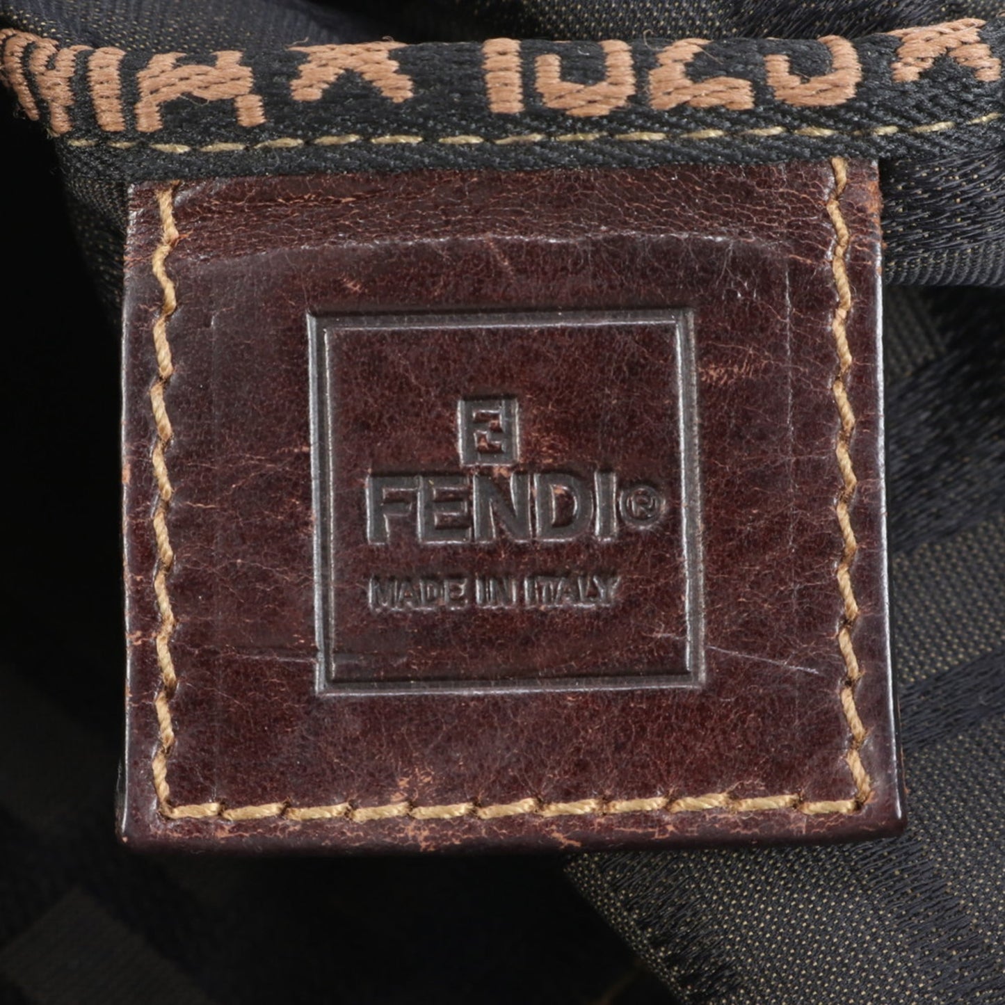 Fendi Zucca Hobo Shoulder Bag, Handbag, Brown Leather, Women's