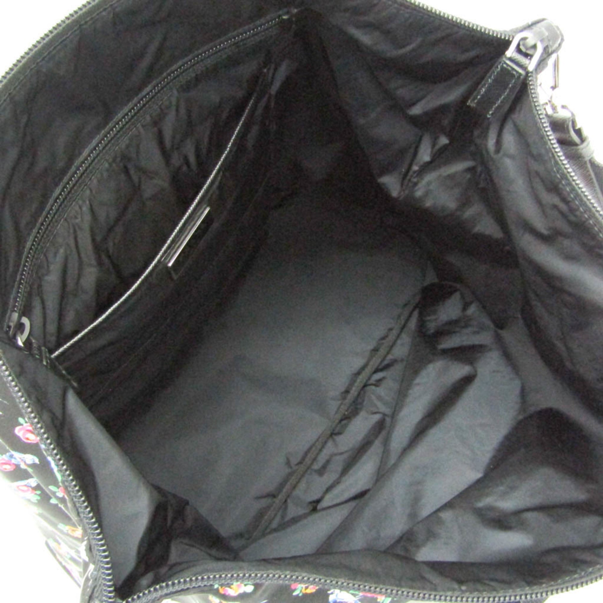 Prada TESSUTO STAMPAT 1BG189 Women's Nylon,Leather Shoulder Bag,Tote Bag Black,Pink,Yellow — Like New