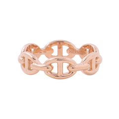 Hermes Chaine d'Ancre Enchainee PM Ring, 18KPG Pink Gold, Ring Size 54. HERMES Enchainee, Enchainee — Like New