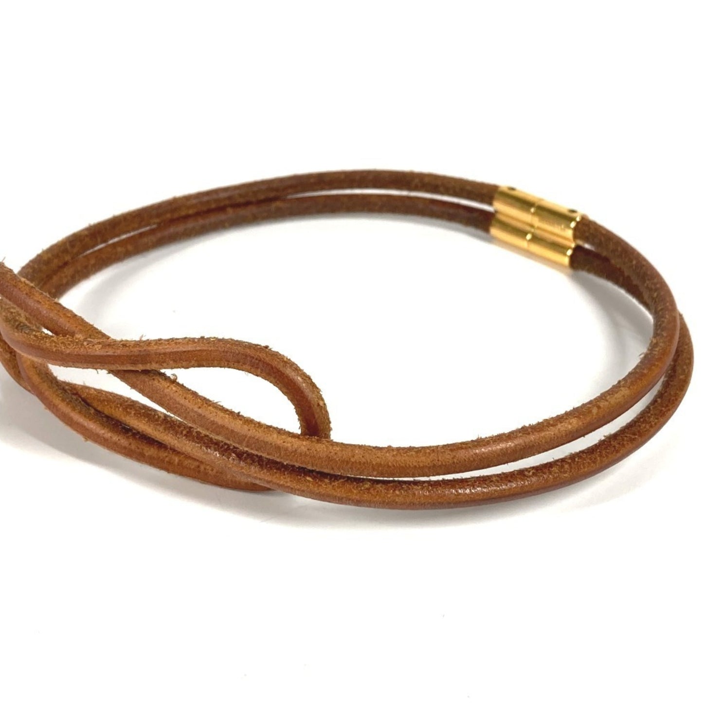 HERMES Herculide Choker Necklace, Leather, Brown, for Men and Women