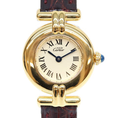 Cartier Must Colisée SM Vermeil Quartz Watch, Gold with Ivory Dial, Ladies — Very Good