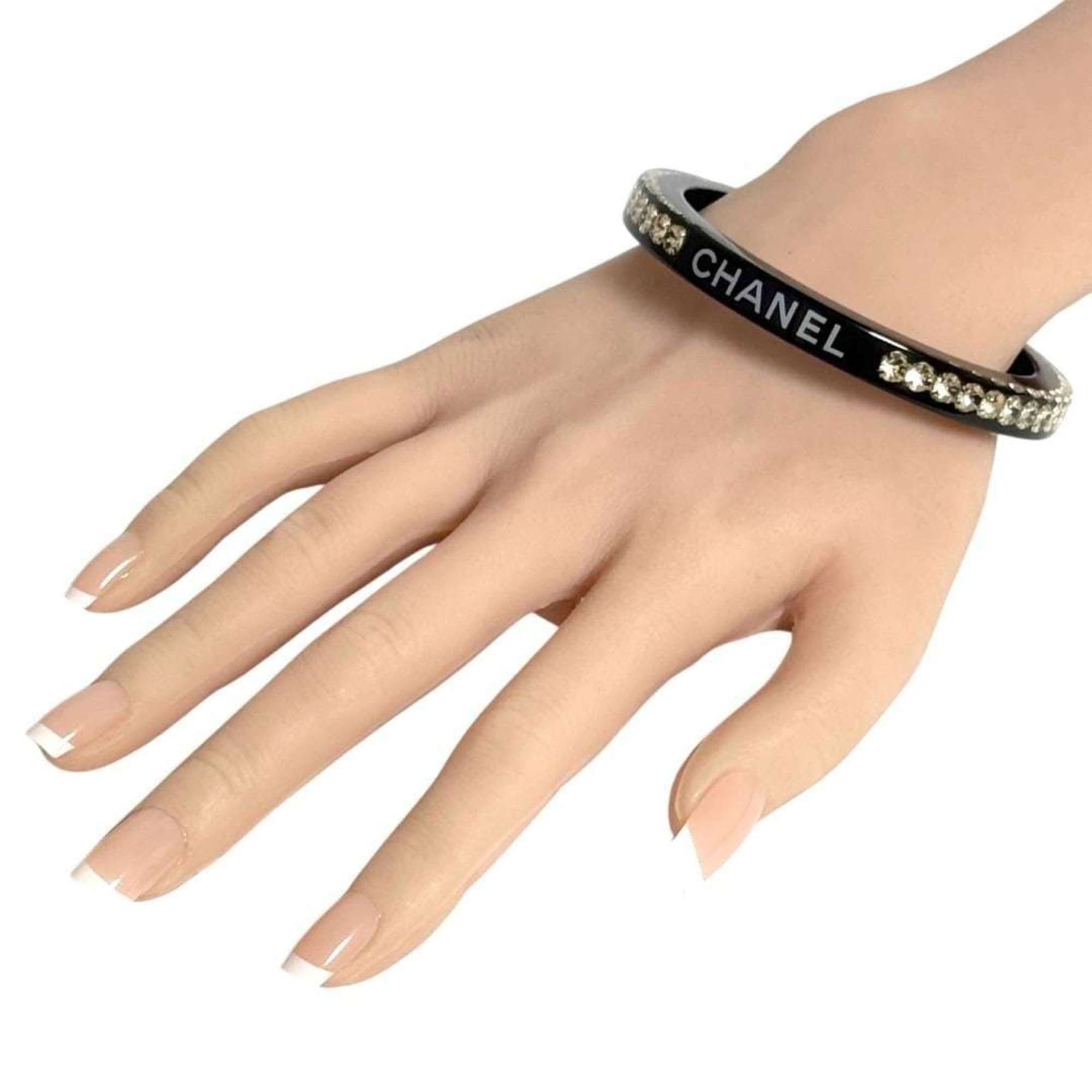 Chanel Women's Beaded Bangle Bracelet, Circle, 2005, Black