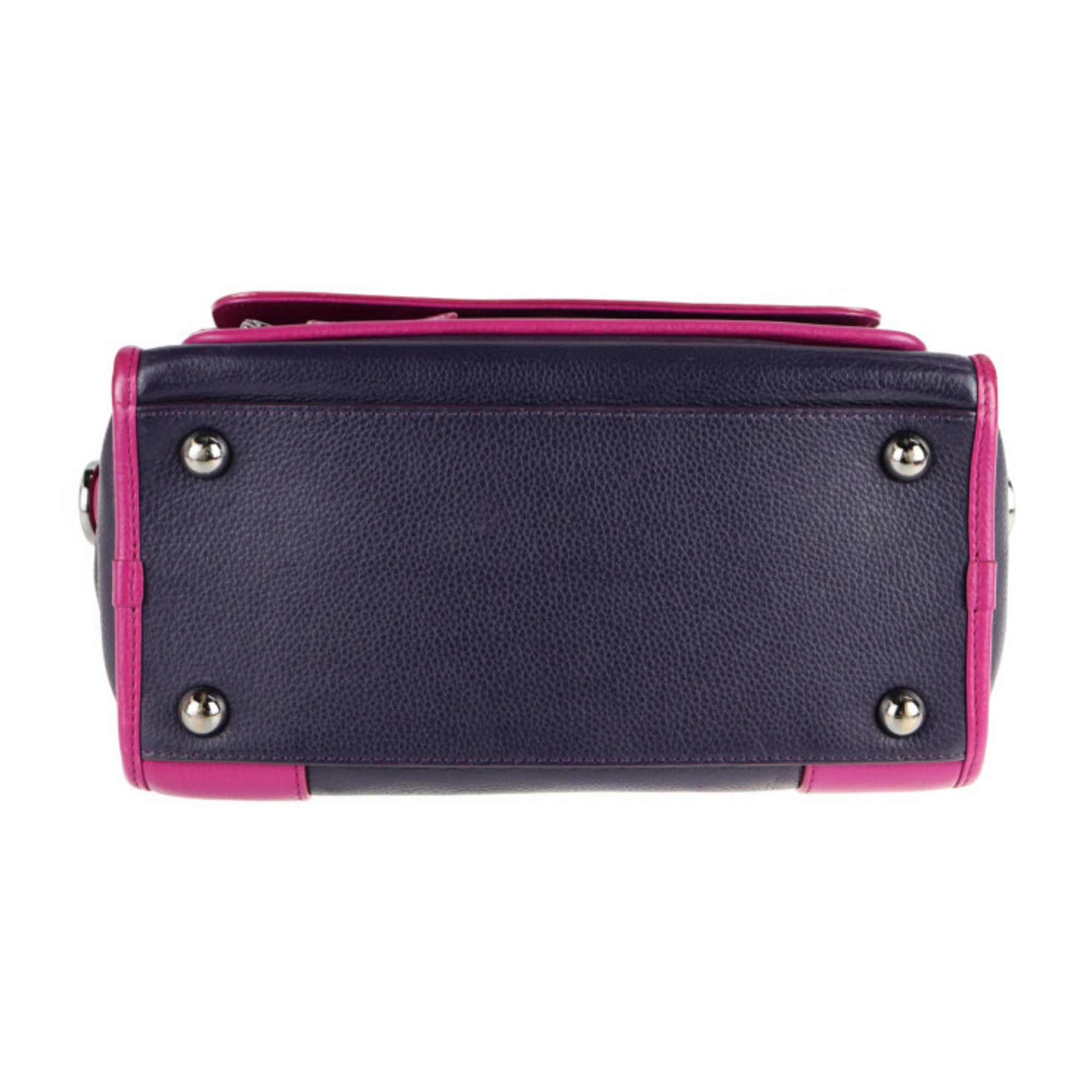 LOEWE Loewe Cruz handbag leather purple pink 2way bicolor — Like New