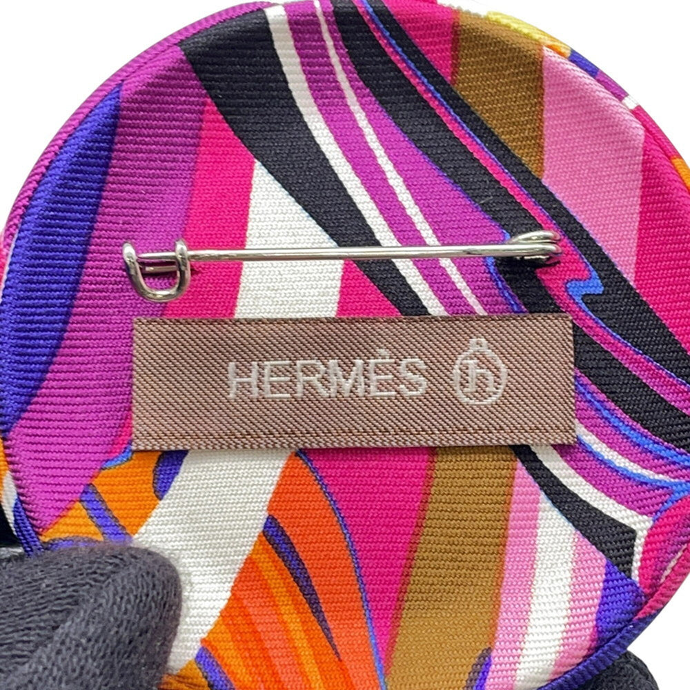 Hermes brooch Petit H silk HERMES badge — Like New