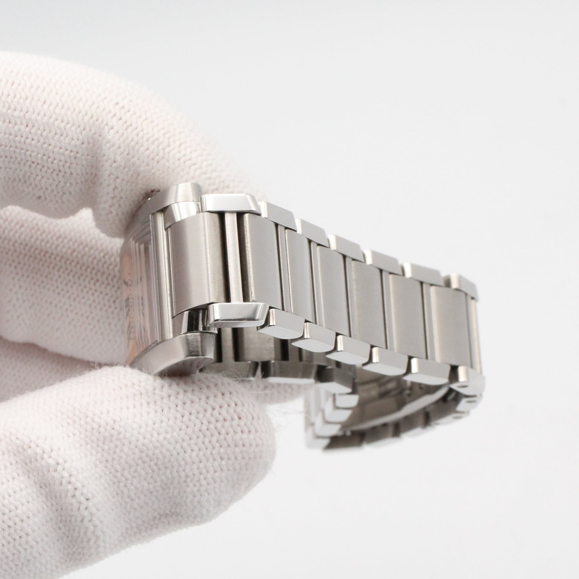 Cartier Tank Française SM Watch, Stainless Steel, Ladies, Pink/Pink Shell, W51028Q3 — Very Good