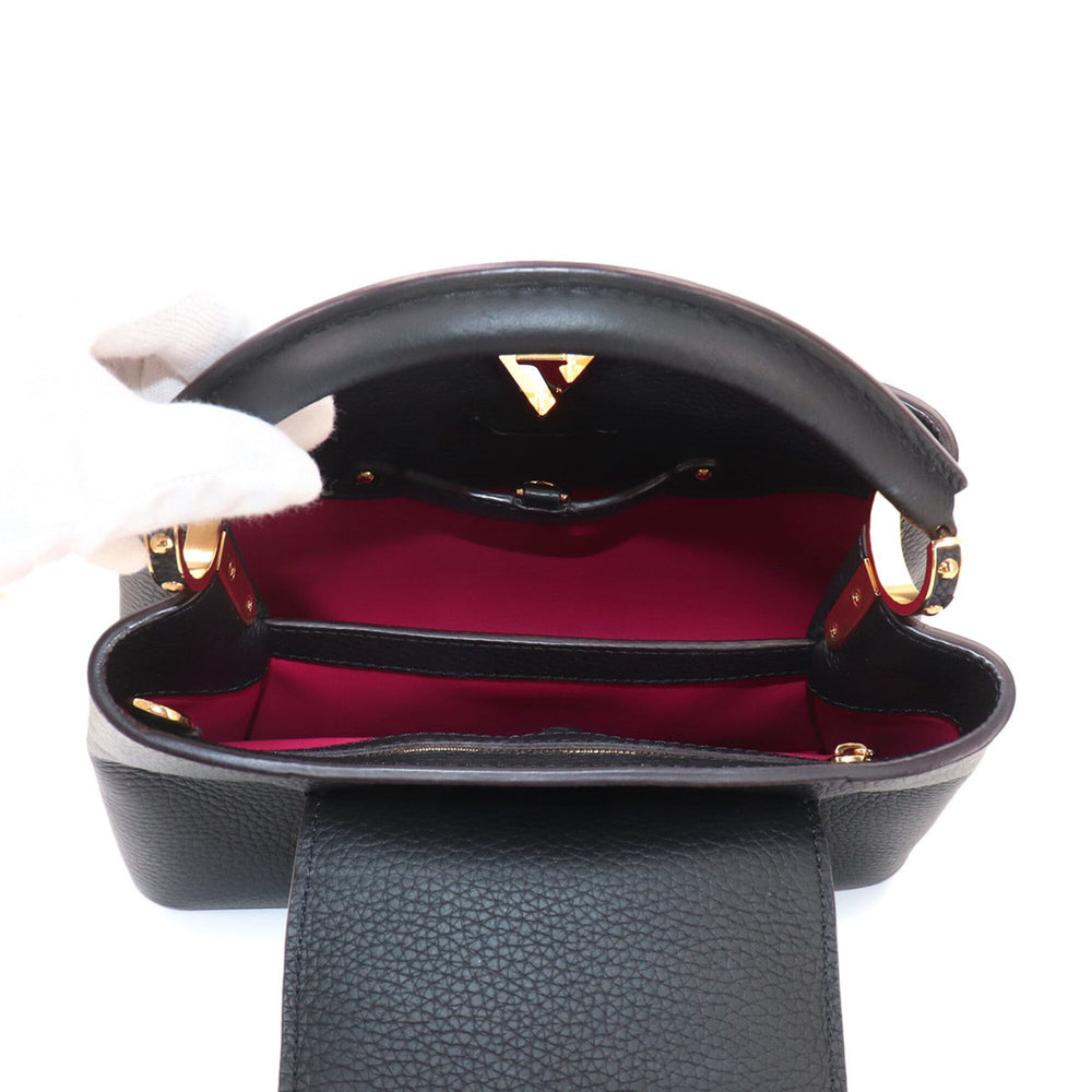 Louis Vuitton Capucines BB 2-way Hand/Shoulder Handbag, Taurillon Leather, Black, M94755 RFID — Like New
