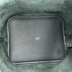 Hermes Picotin Lock MM handbag for women, dark green, HERMES K stamp, Taurillon Clemence leather, Vert Mangrove, gold hardware, 2025 model — Like New