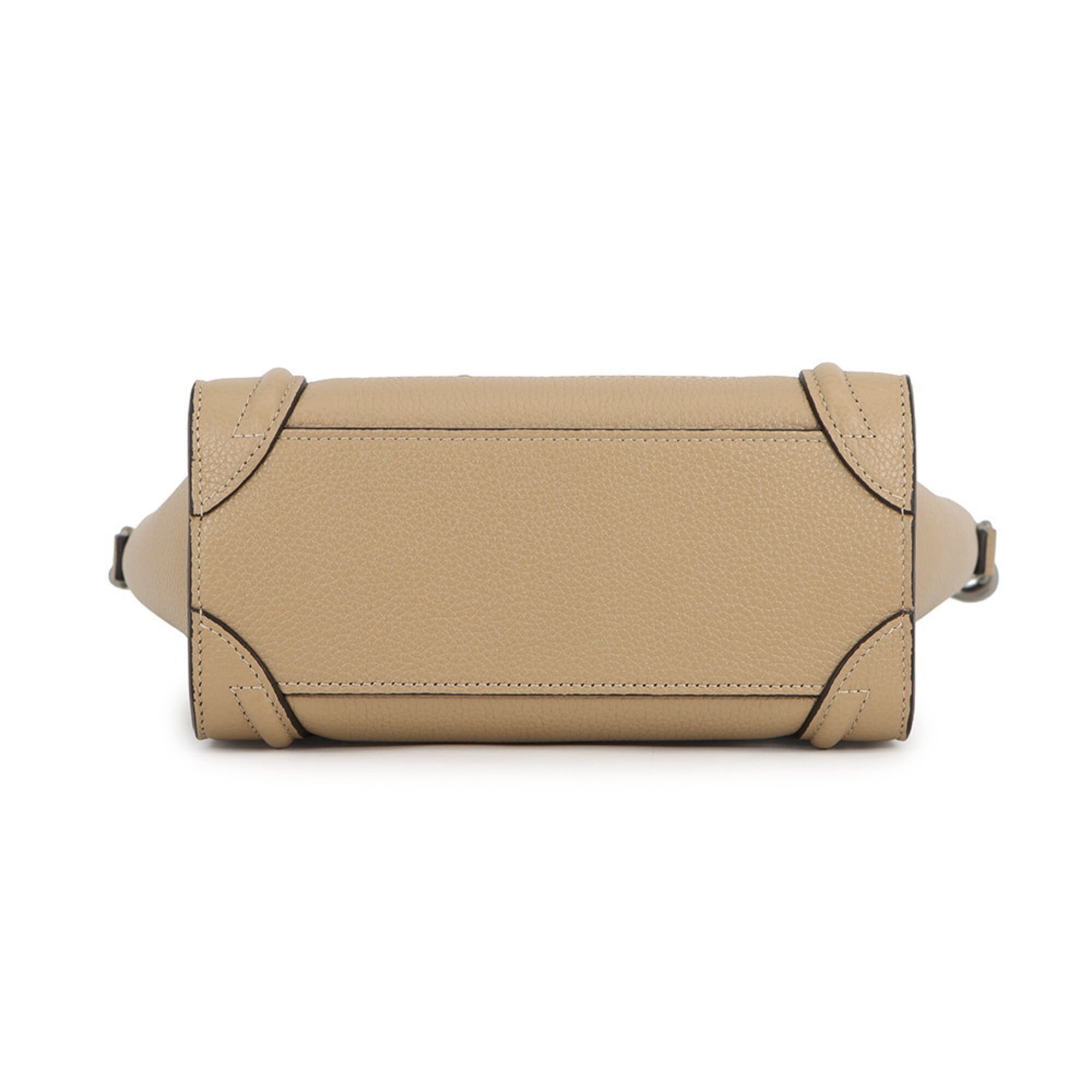 Celine handbag, Luggage Nano Shopper, leather, 189243, CELINE 2-way, beige — Like New