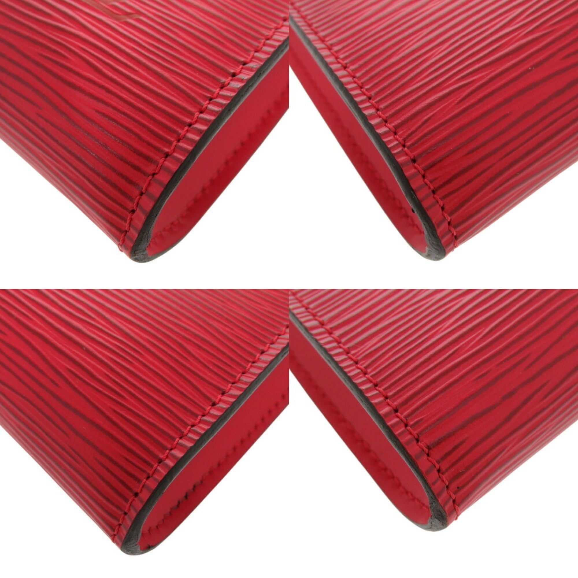 Like new Louis Vuitton Pochette Accessory Pouch Epi M52947 Castilian Red LV 0457LOUIS VUITTON — Like New