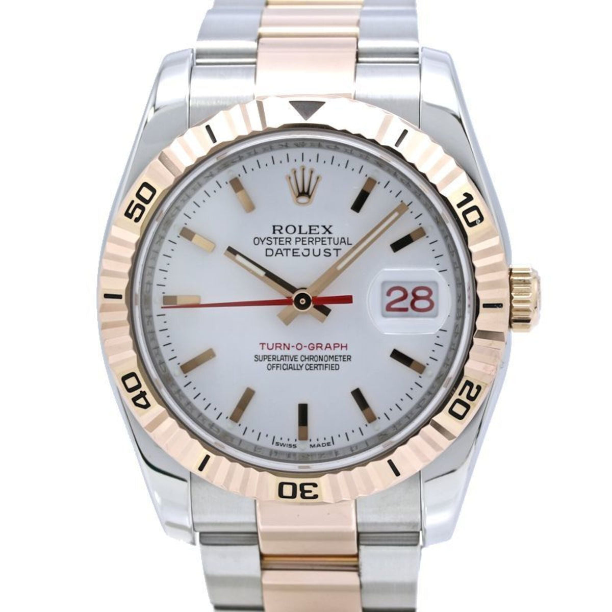 ROLEX Datejust Turn-O-Graph 116261 Oyster Bracelet Men's Watch SSx18KPG 40469 — Very Good