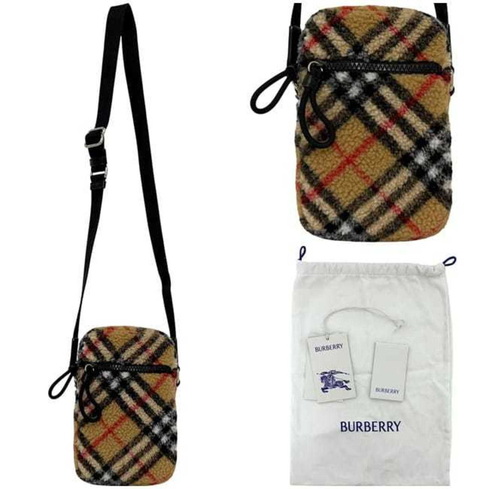 Burberry Vertical Mini Shoulder Bag (ec-24876) in Beige (Archive Beige) 8078299. Unused. Wool, leather, and fleece material. Crossbody bag Nova Check pattern — Like New