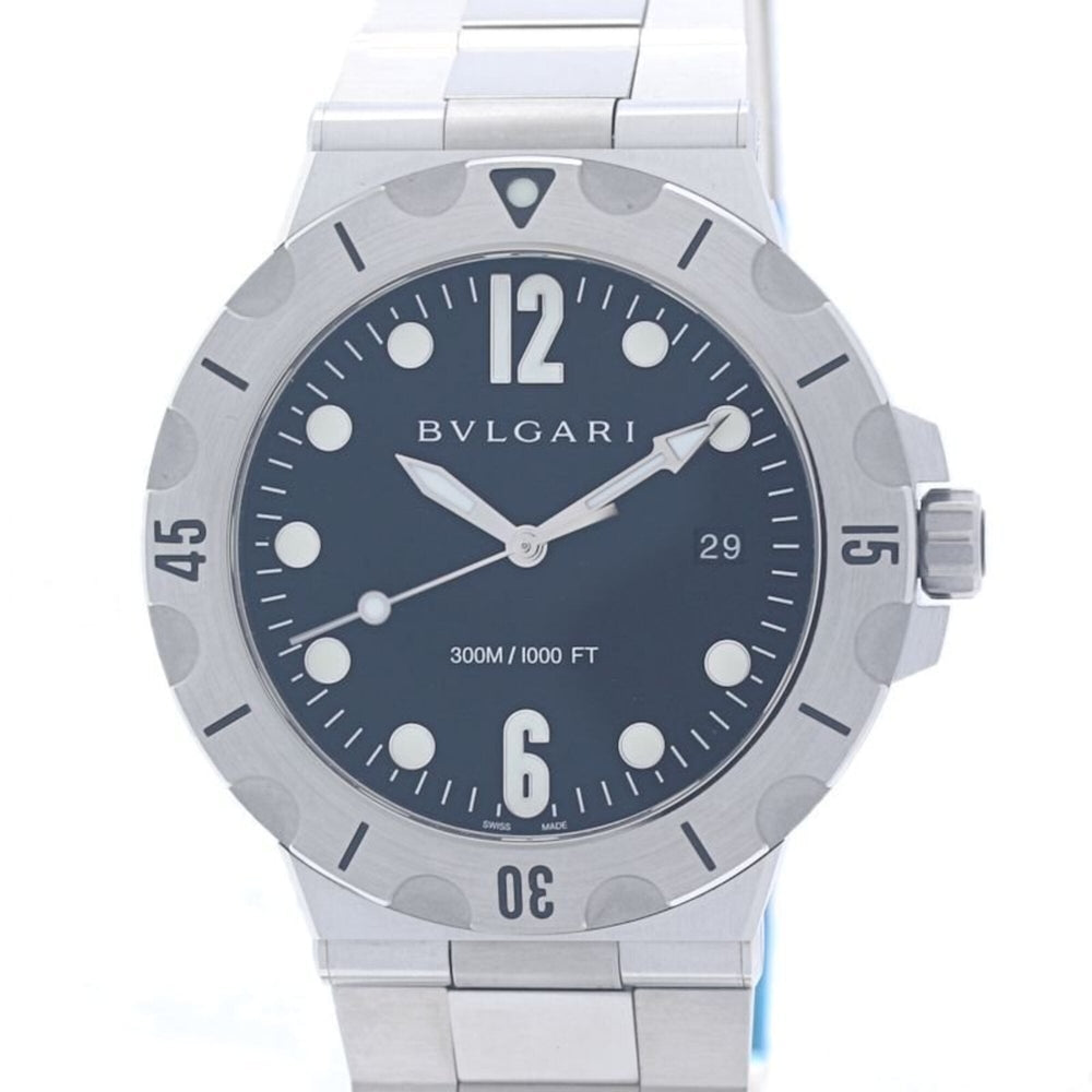 BVLGARI Diagono Scuba DP41BSSSD DP41SSD Men's Watch SS 40379 — Very Good