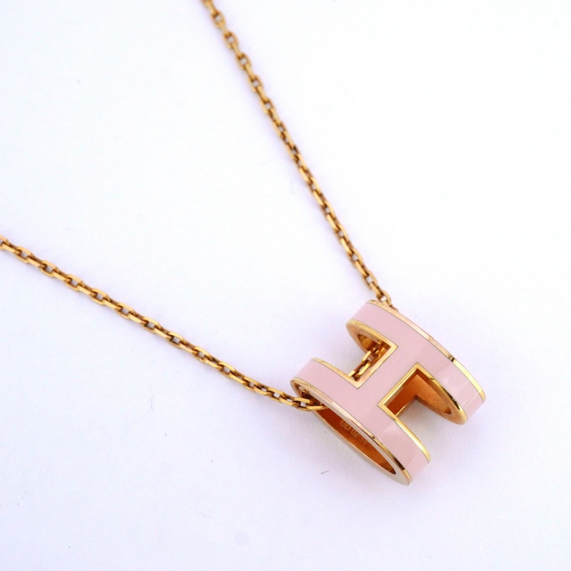 Hermes Hermès Mini Pop Ash Necklace in GP-plated Gold and Pink for Women