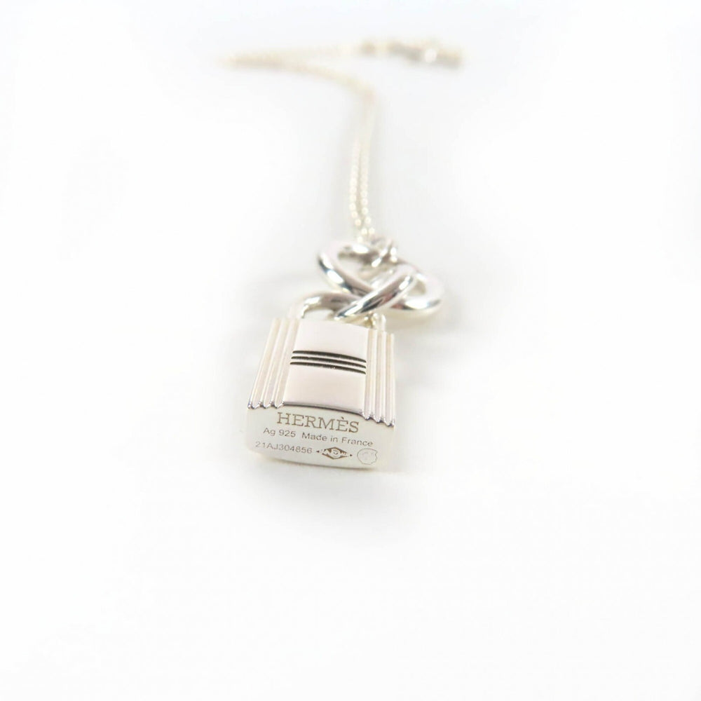HERMES (Hermes) 2021 model AG925 Amulet Cadena Necklace Pendant Silver Made in France Weight 11.4g Women's — Like New