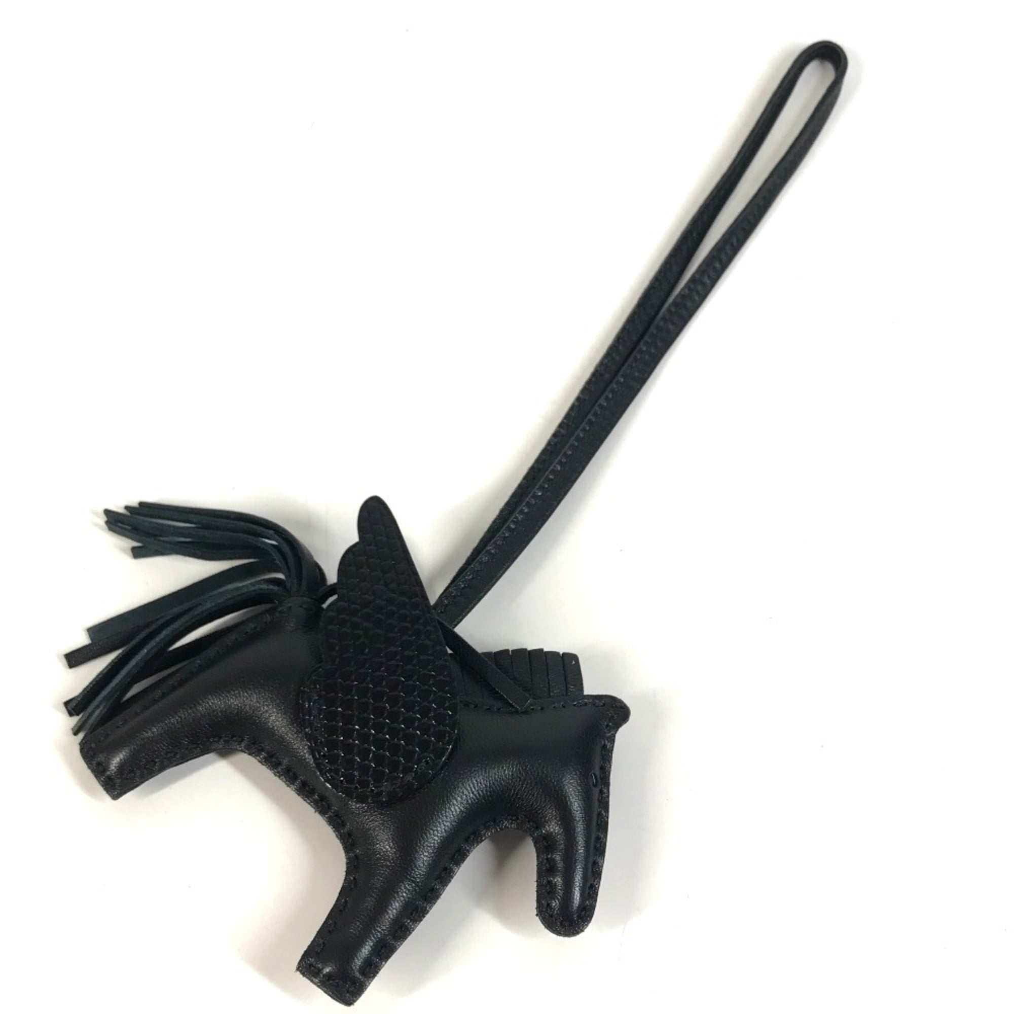 HERMES Hermes Horse Cheval So Black All Rodeo Pegasus PM Touch Accessory Bag Charm Keychain Agneau Milo Men's Women's — Like New