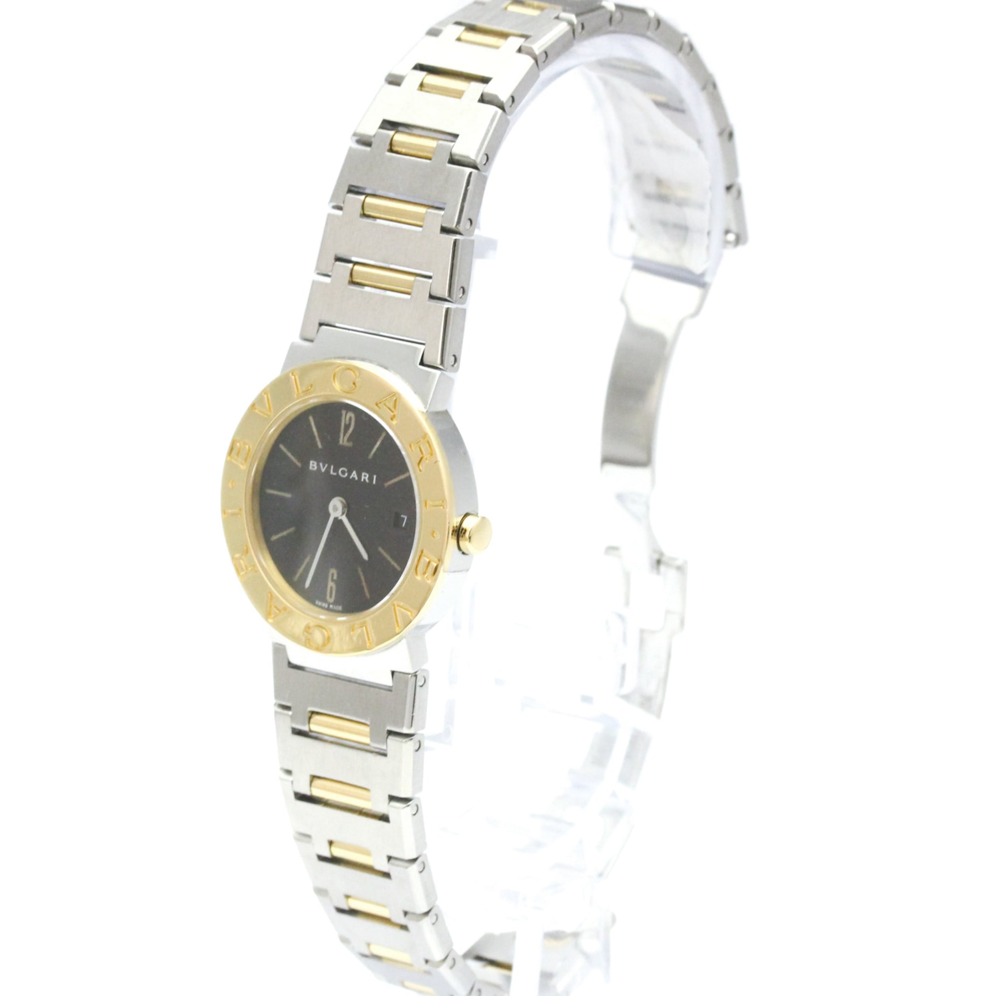 BVLGARI BVLGARI-BVLGARI 18K Gold Steel Ladies Watch BB26SG Polished — Very Good