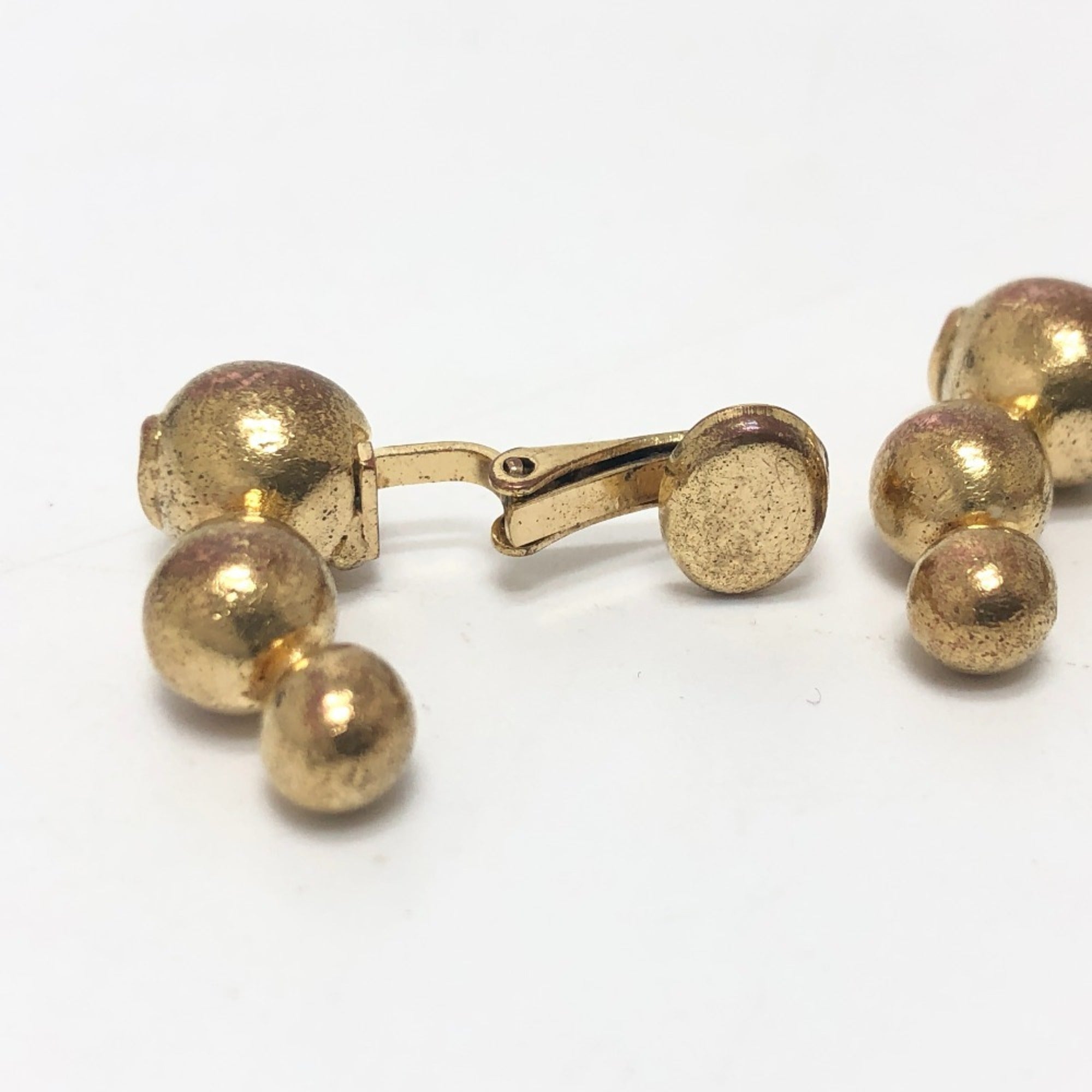 Christian Dior Dior CD 3-row ball accessory clip-on earring jewelry metal earrings for women gold