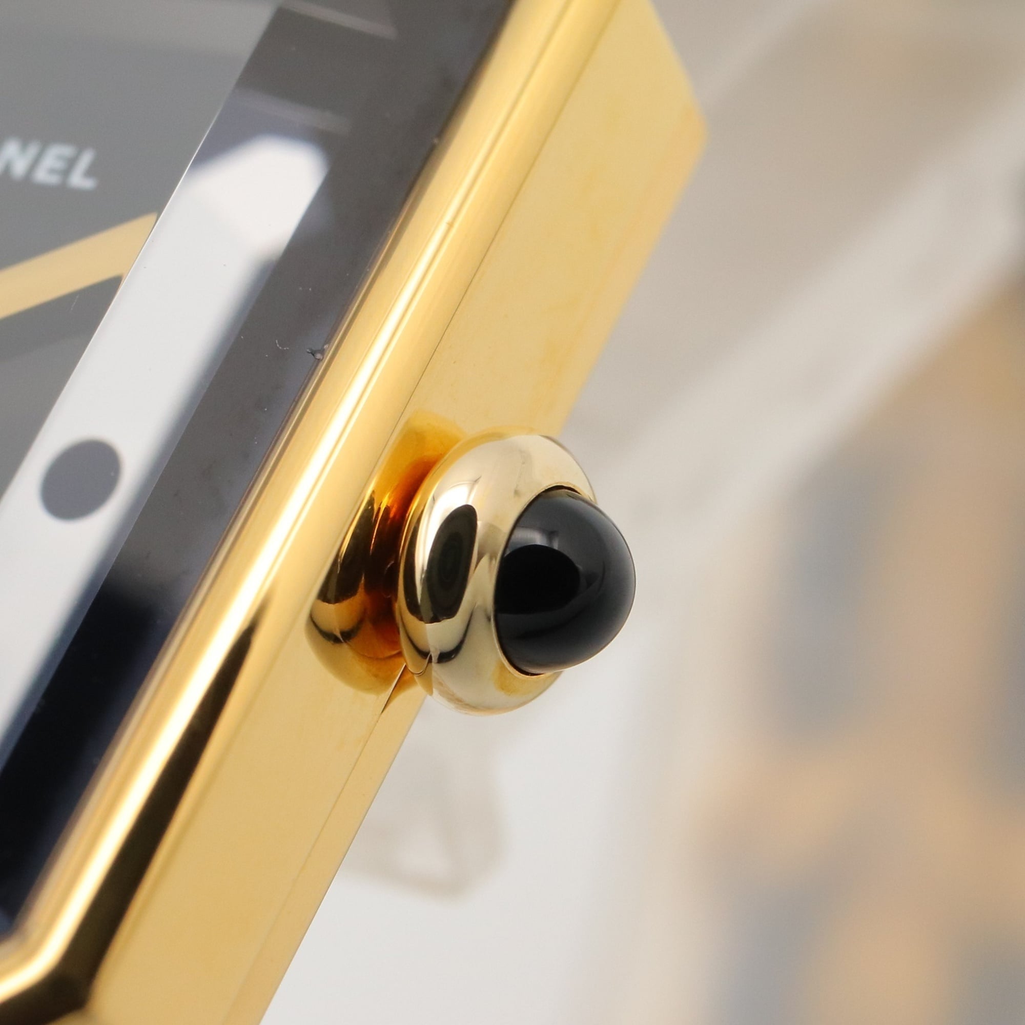 Chanel CHANEL Première M Watch, Gold Plated Leather, Women's, Black, H0001 — Very Good