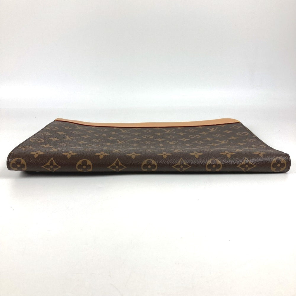 LOUIS VUITTON M82540 Monogram Pochette Jour, a clutch bag with an L-shaped zipper and canvas, suitable for men women, in brown, like new — Like New