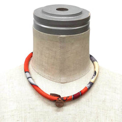 Hermes Petit H Brides de Soie Choker Necklace Bracelet, Orange Silk — Like New