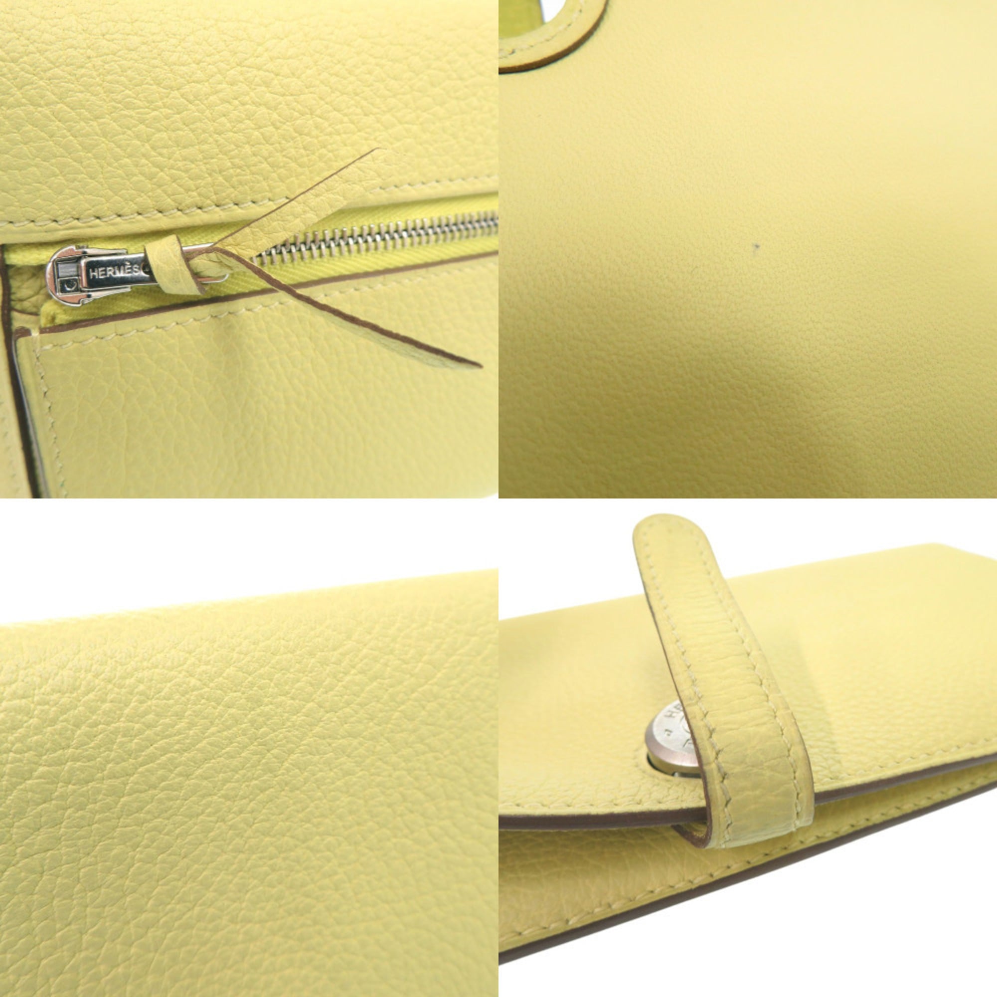 Hermes Excellent condition Hermès Dogon Long Wallet, Togo Jaune Poussin, T stamp, 1041