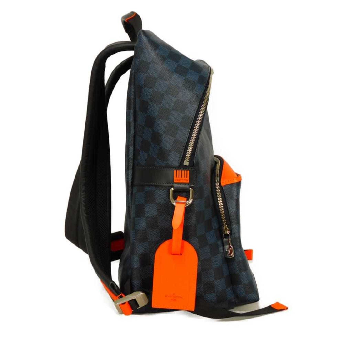 Louis Vuitton Discovery Daypack Rucksack, Navy, 19AW Damier Cobalt Lace, Orange, N40157, Men's Bag