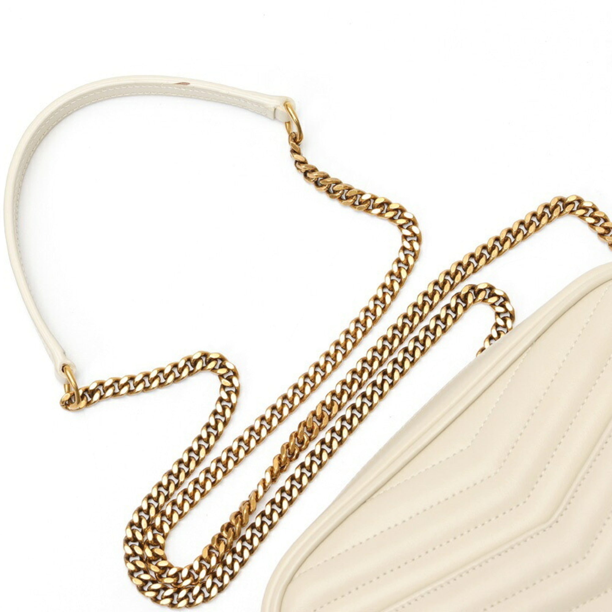 Saint Laurent Lou Chain Shoulder Bag 748849 Quilted Leather Ivory S-160082 — Like New