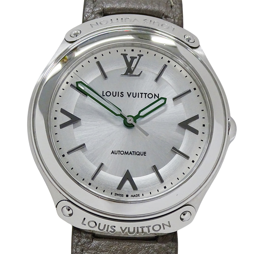 Louis Vuitton LOUIS VUITTON Men's Watch Brand Fifty Five Automatic AT Stainless Steel SS Leather Q6G20 Round Polished — Good