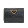 Prada VITELLO MOVE 1MH021 Women's Leather Wallet (tri-fold) Black