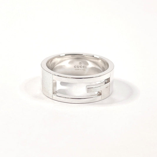 GUCCI Branded Cutout G Ring, 925 Sterling Silver, Size 17.5, Men's