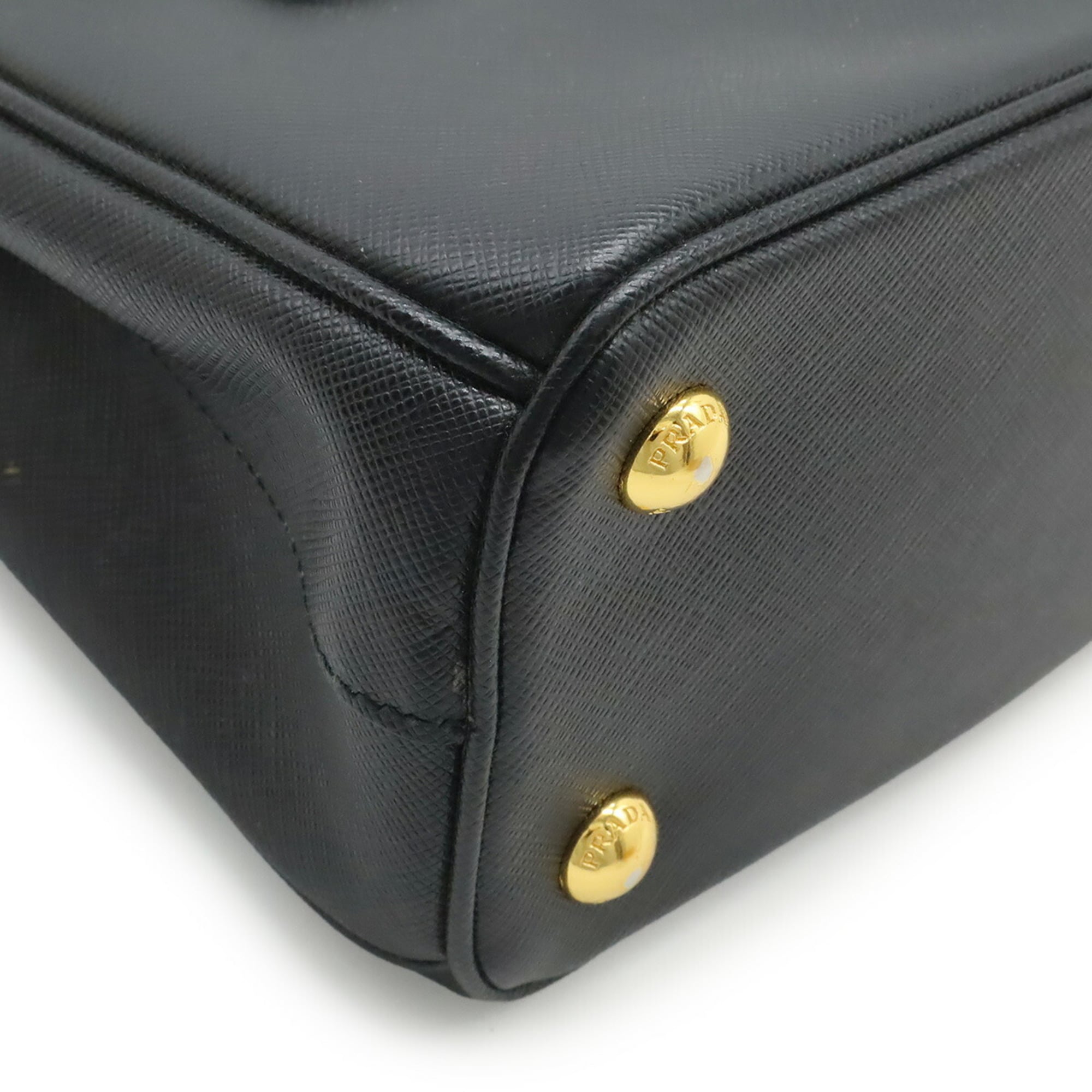 PRADA Galleria Saffiano Handbag/Shoulder Bag, Leather, Nero, Black, 1BA906, Purchased at an Overseas Boutique