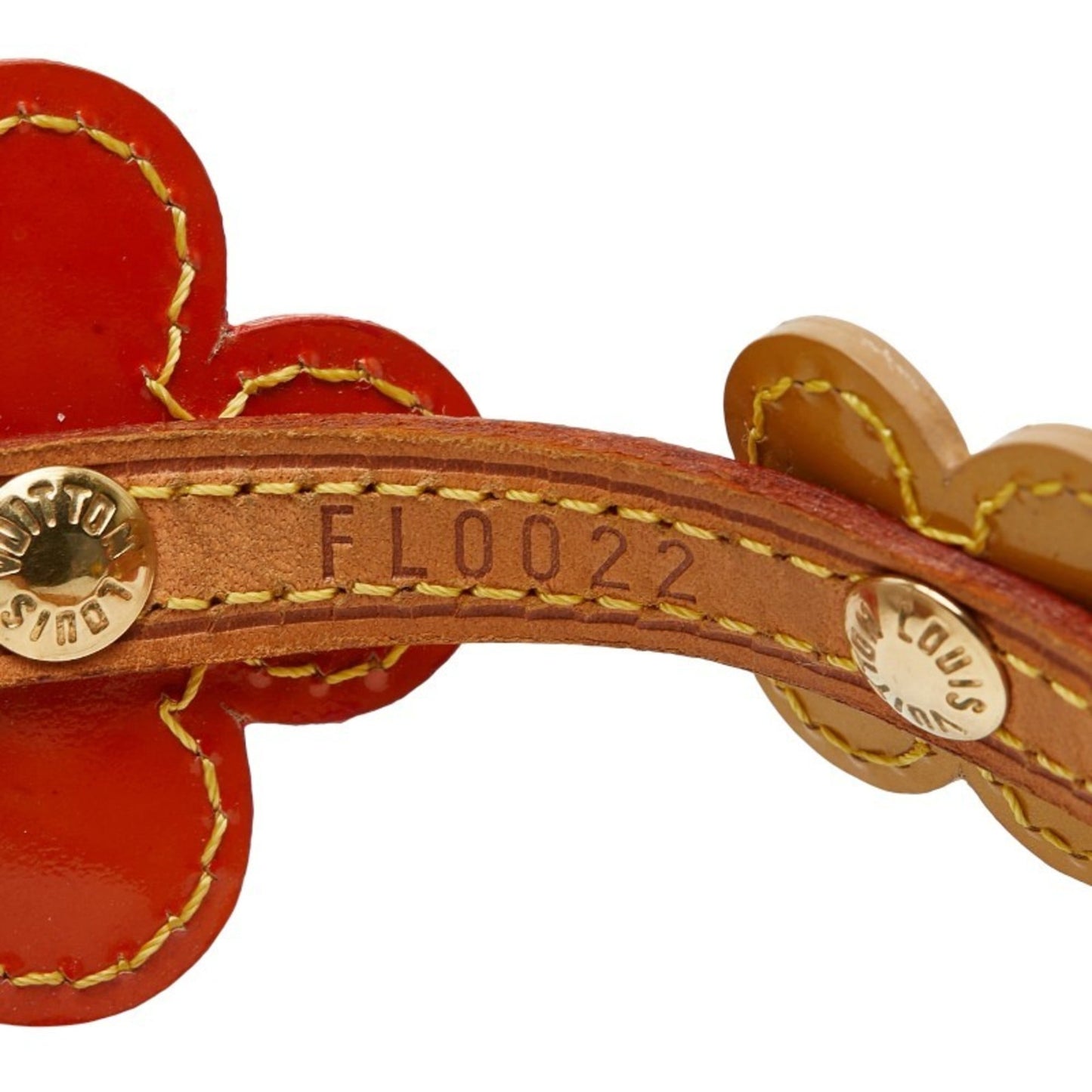 Louis Vuitton Monogram Vernis Flower Lexington Bracelet M92251 Brown, Orange, and Red Leather Women's LOUIS VUITTON