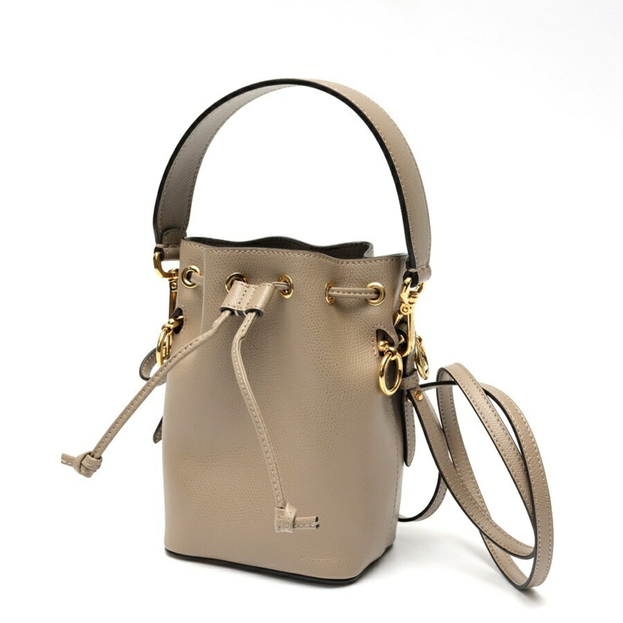 FENDI Mon Tresor Shoulder Bag 8BS010 Leather Beige (Greige) S-159750