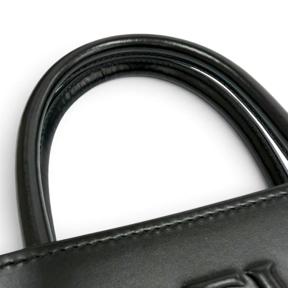 LOEWE A933S30X01 Standard A5 Tote Leather 2-Way Shoulder Bag, Black, Made in Spain, Women's — Like New