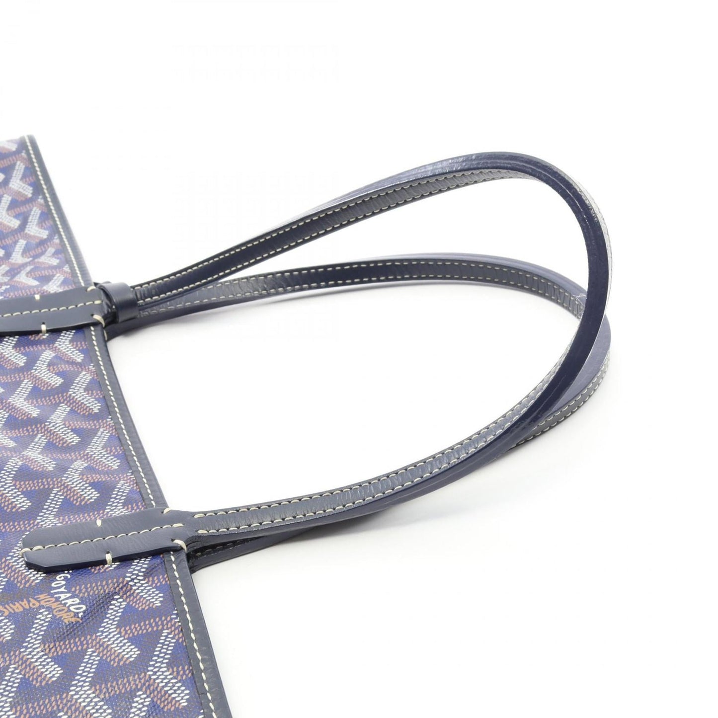 Goyard Saint Louis PM Tote Bag, Coated Canvas and Leather, Women's, Blue, Navy, Multicolor