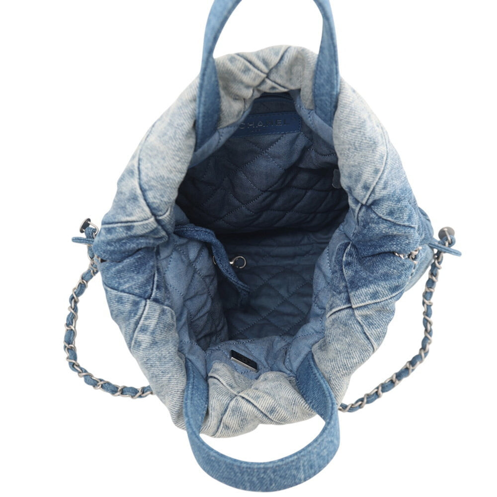 Chanel backpack, 22 Small Denim AS3859, CHANEL handbag, women's — Like New
