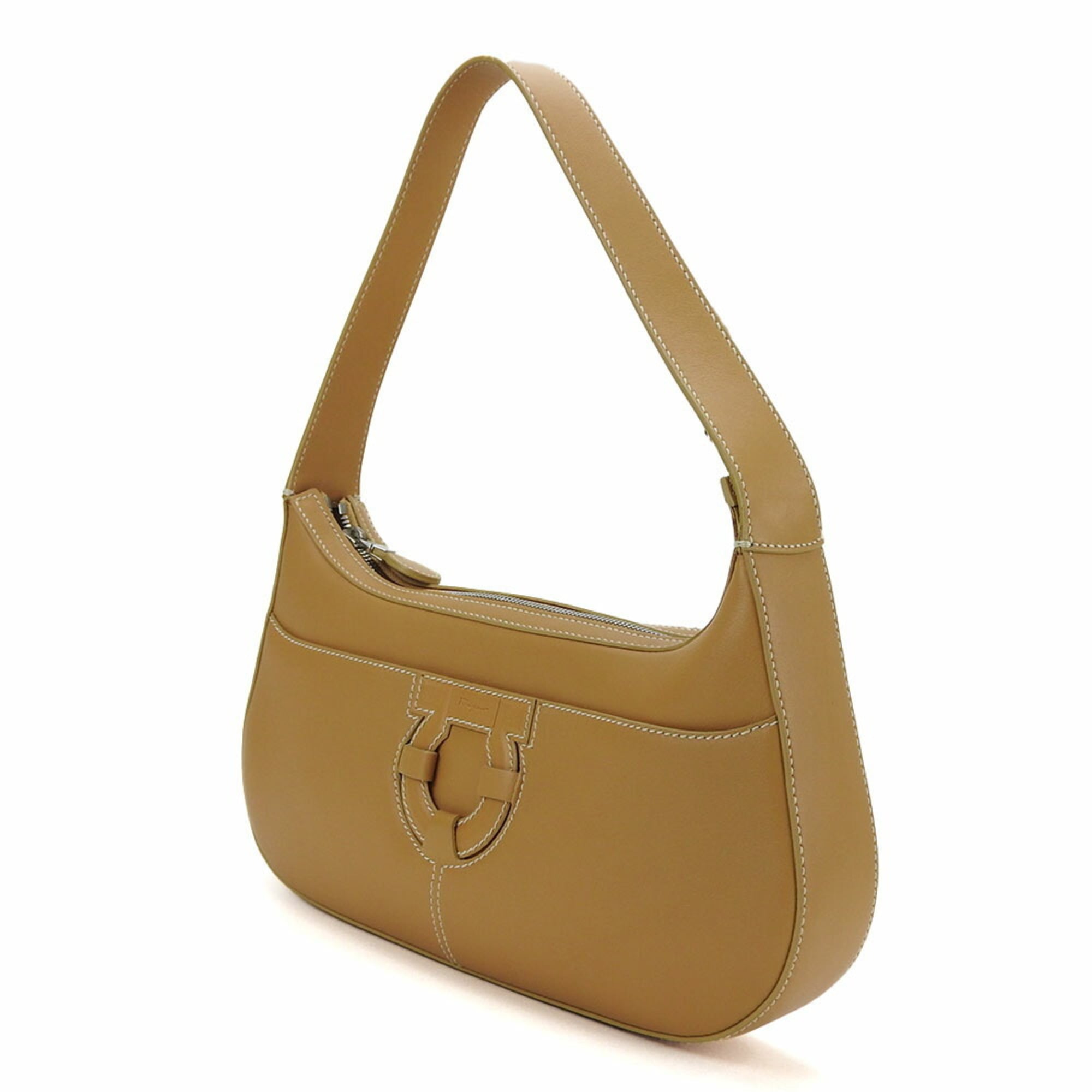 Salvatore Ferragamo one shoulder bag DH-21 4380 Gancini leather camel chic ladies