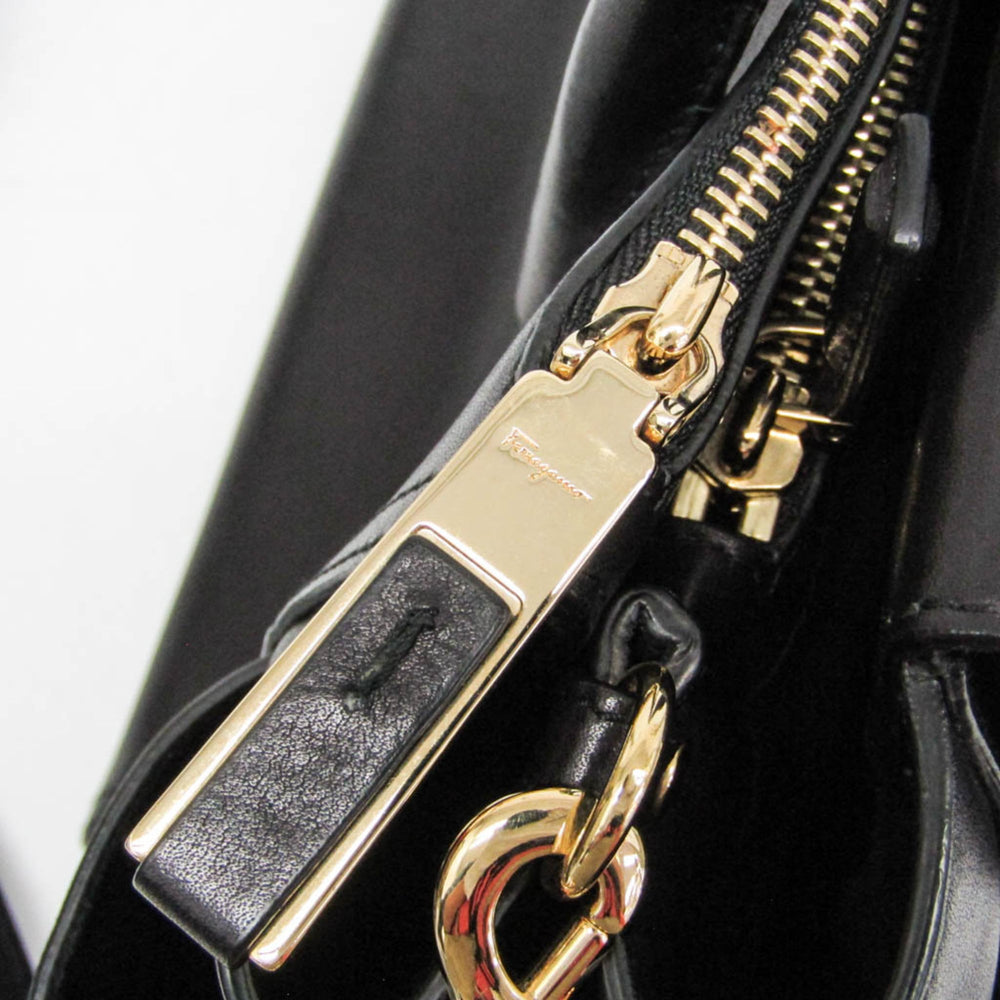 Salvatore Ferragamo GF-21 G840 Women's Leather Handbag,Shoulder Bag Dark Navy — Like New