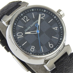 Louis Vuitton Tambour GM Watch QA073 Stainless Steel x Monogram Eclipse Canvas Quartz Analog Display Black Dial Men's — Good