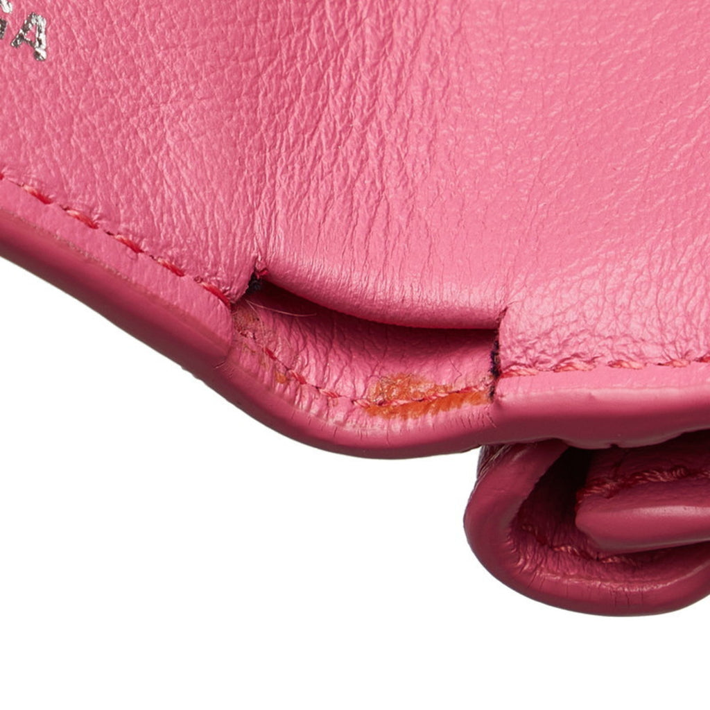 Balenciaga Mini Paper Wallet Bi-fold 391446 Pink Leather Women's BALENCIAGA