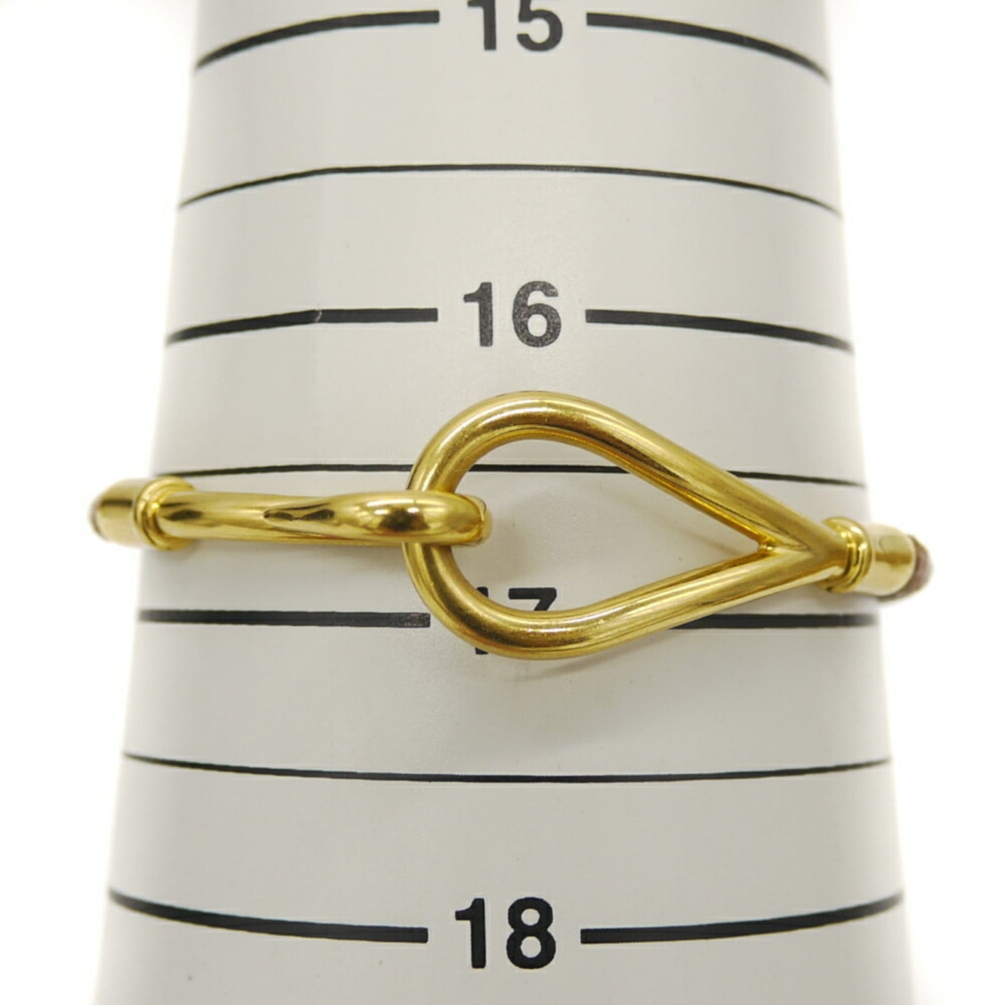 HERMES Jumbo Bracelet Leather Brown