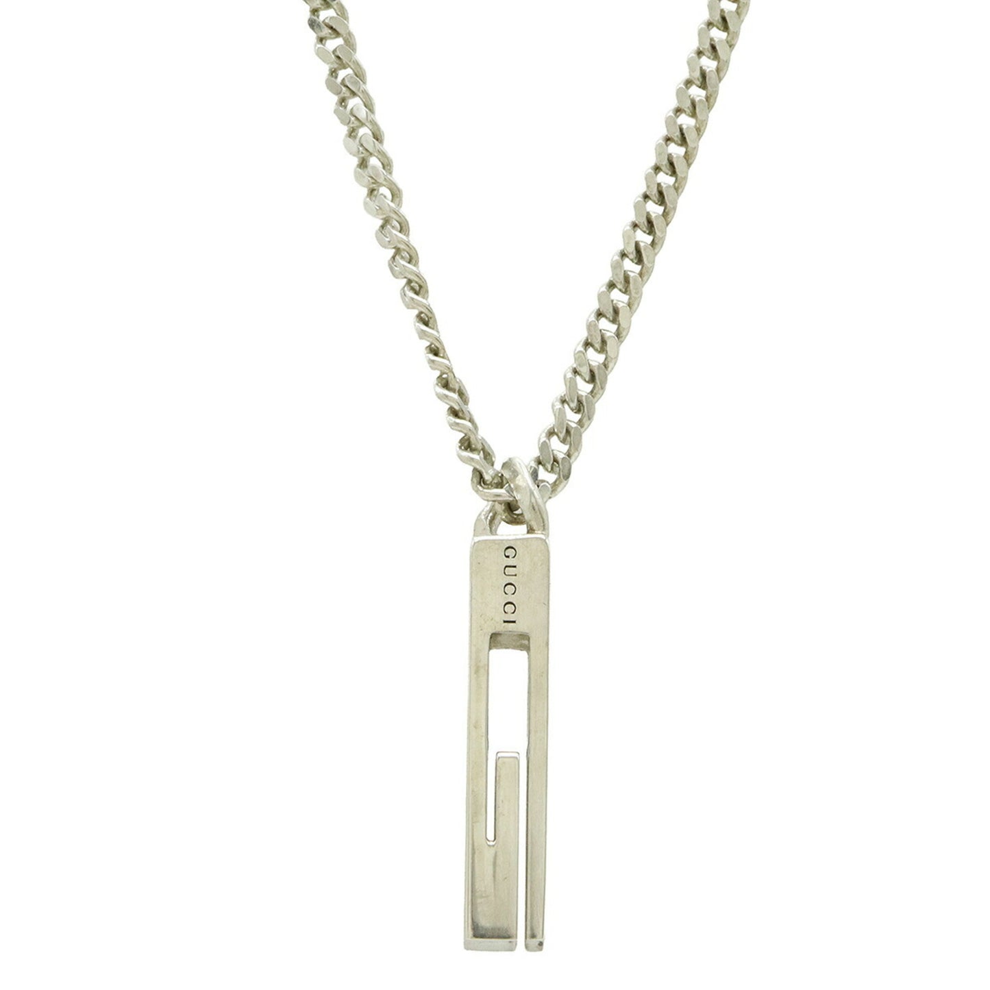 GUCCI G motif plate pendant necklace with chain in Ag925, SV925 and silver (225055)